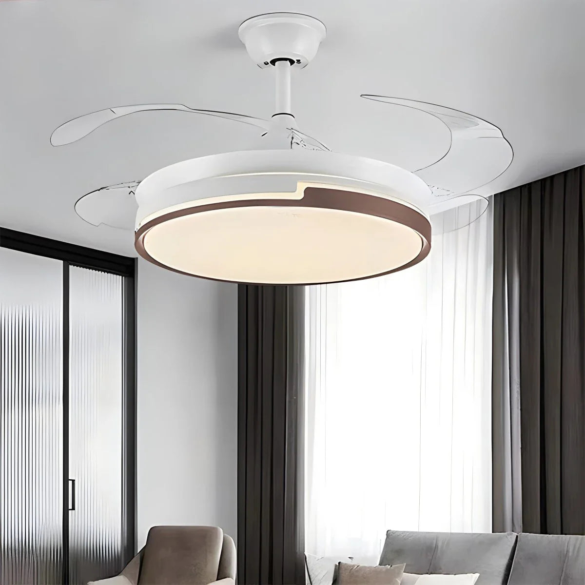 Luvori Remote Minimalist Hugger Ceiling Fan Light