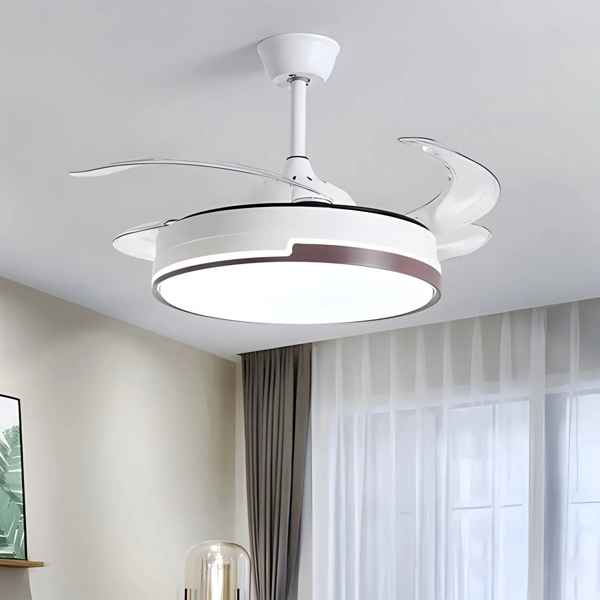 Luvori Remote Minimalist Hugger Ceiling Fan Light