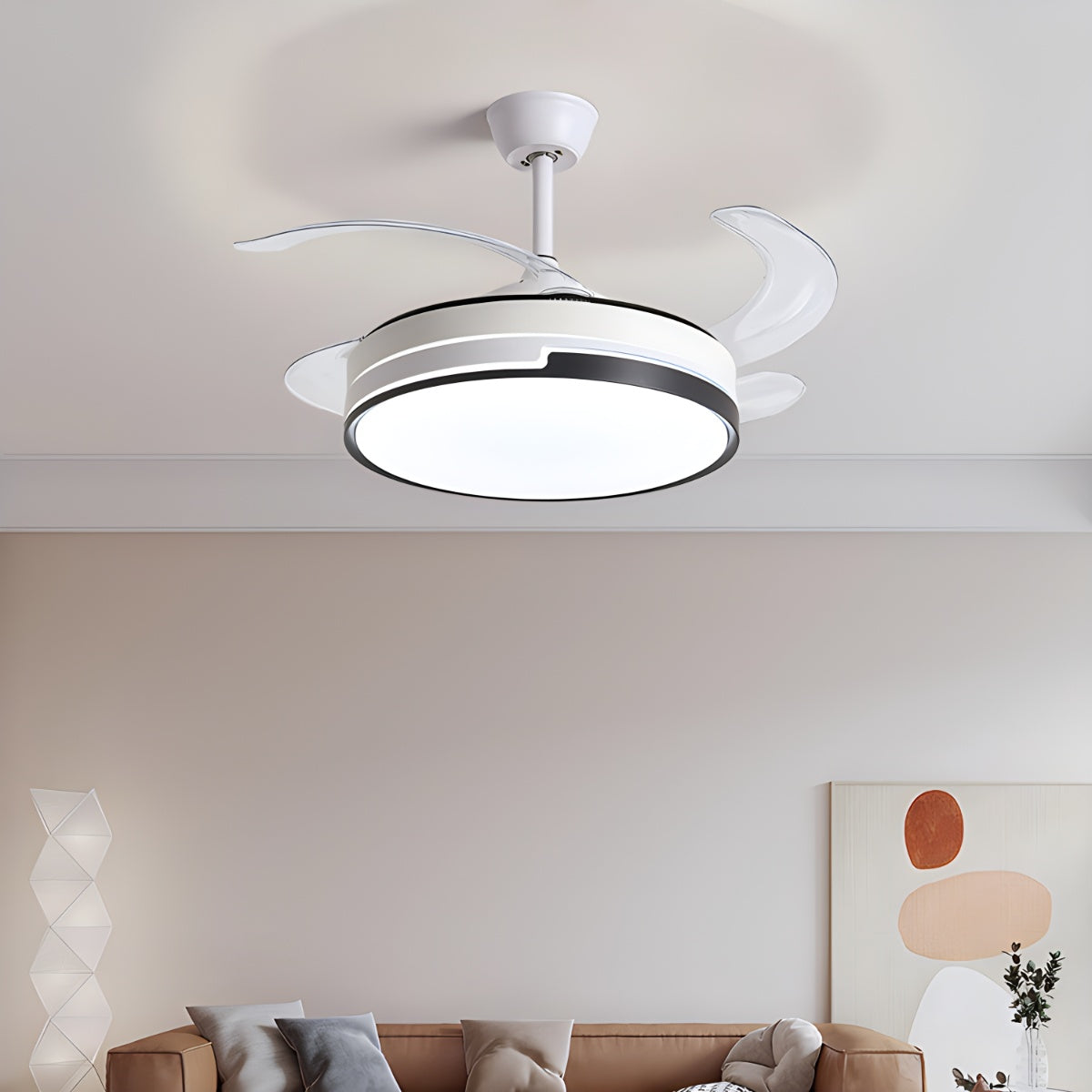 Luvori Remote Minimalist Hugger Ceiling Fan Light
