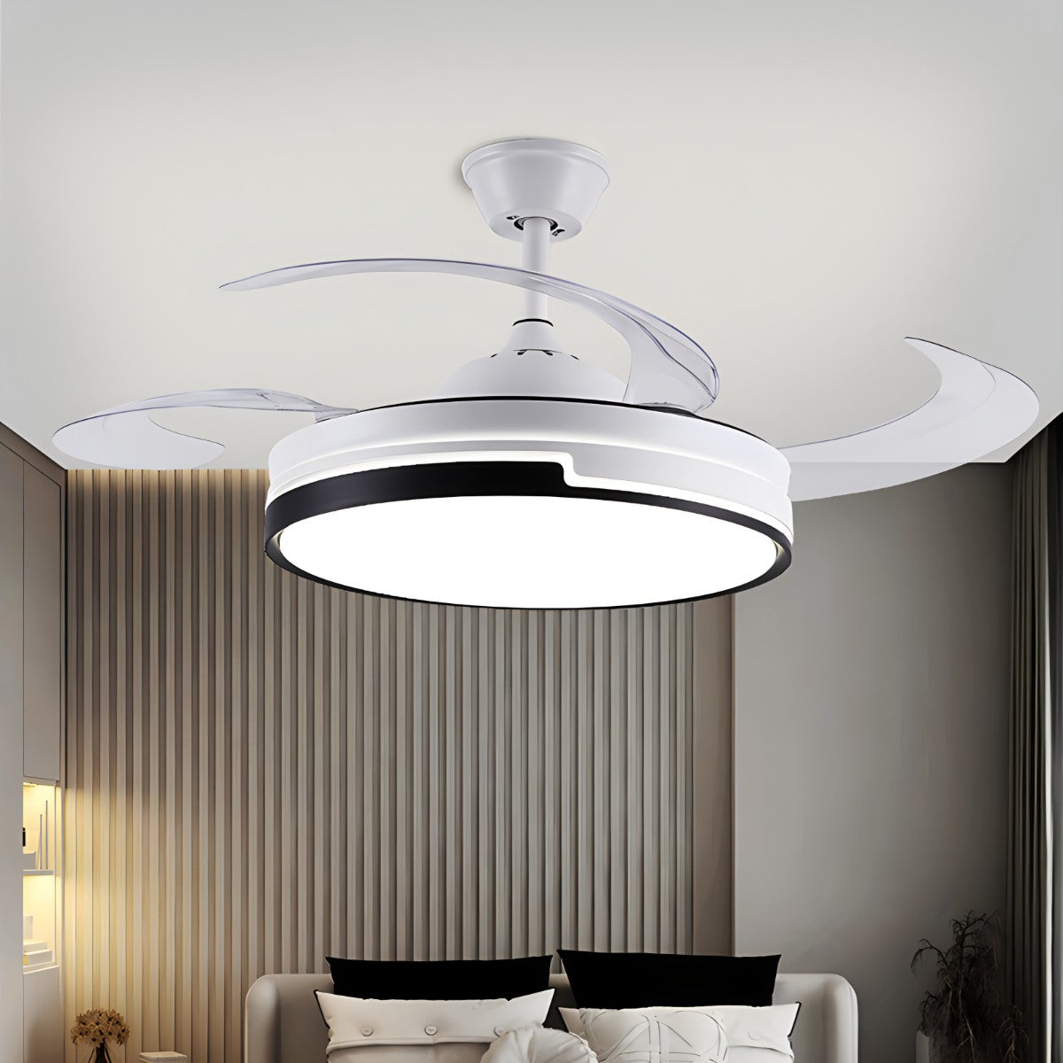 Luvori Remote Minimalist Hugger Ceiling Fan Light
