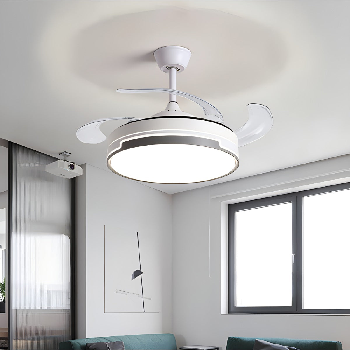 Luvori Remote Minimalist Hugger Ceiling Fan Light