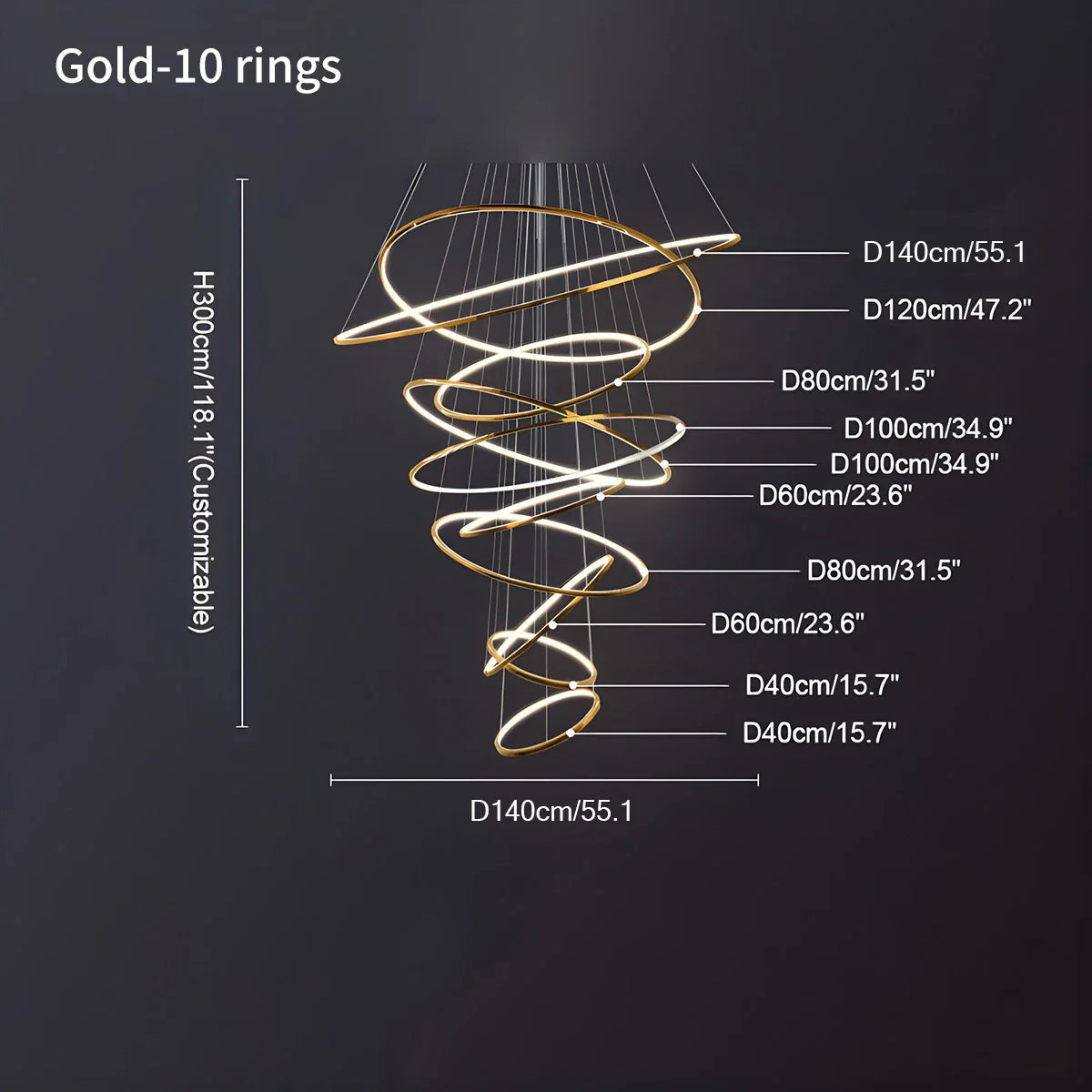 Eloer Large Tiered Ring Foyer Chandelier