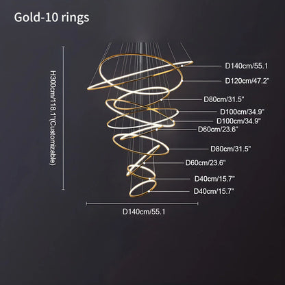 Eloer Large Tiered Ring Foyer Chandelier