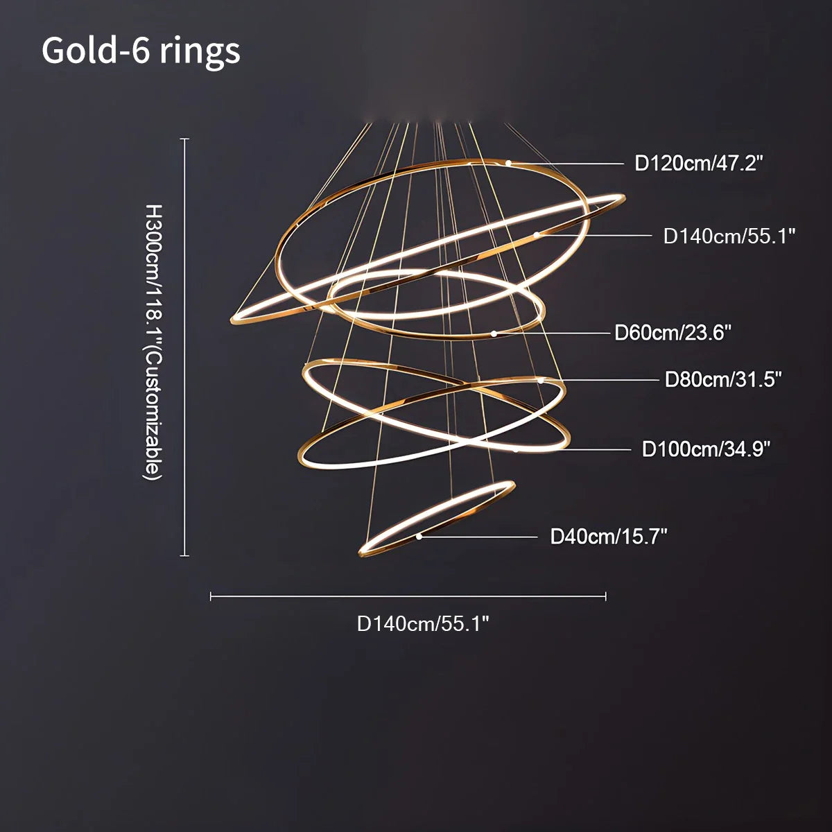 Eloer Large Tiered Ring Foyer Chandelier