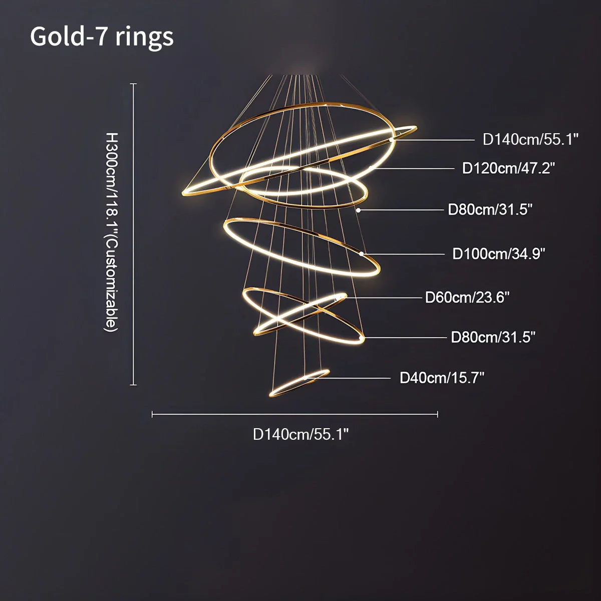 Eloer Large Tiered Ring Foyer Chandelier