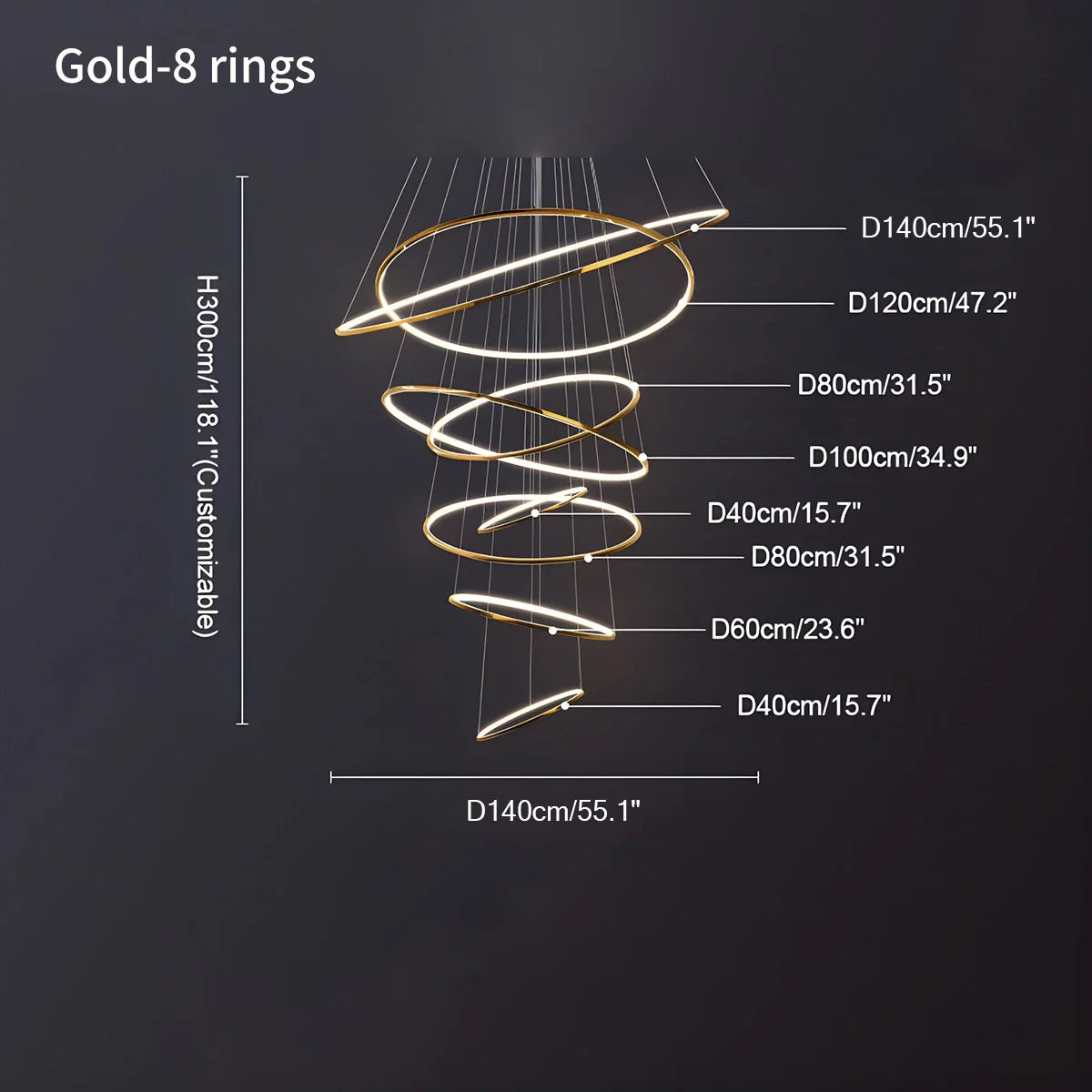 Eloer Large Tiered Ring Foyer Chandelier