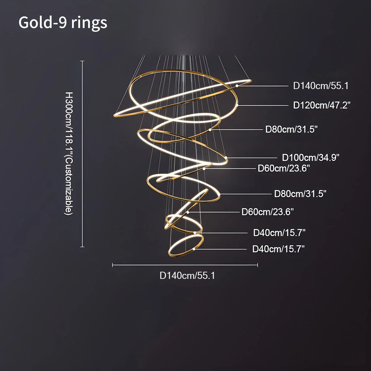 Eloer Large Tiered Ring Foyer Chandelier