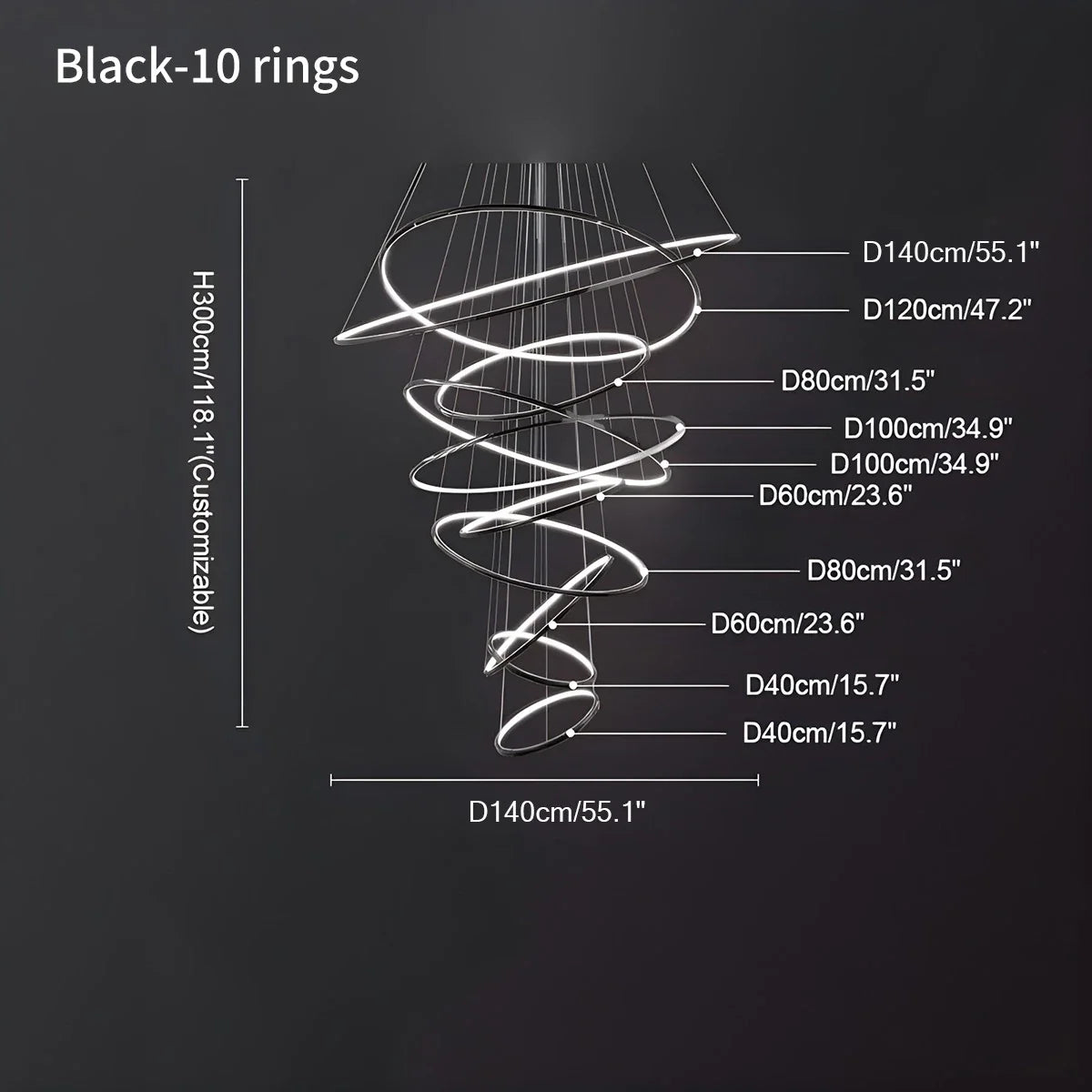 Eloer Large Tiered Ring Foyer Chandelier