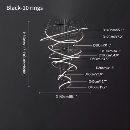 Eloer Large Tiered Ring Foyer Chandelier