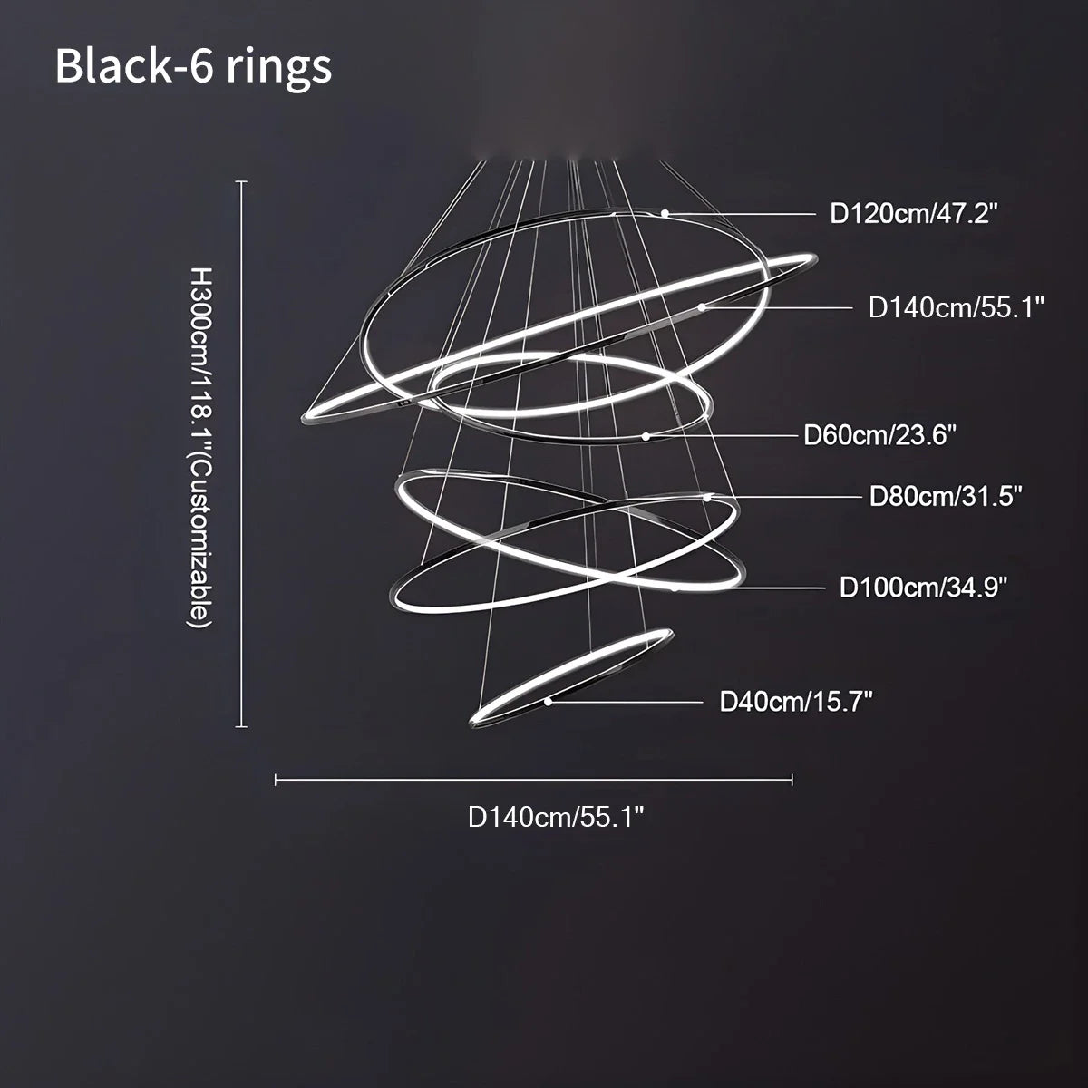 Eloer Large Tiered Ring Foyer Chandelier