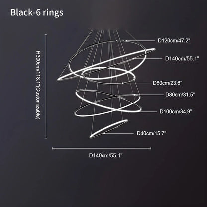 Eloer Large Tiered Ring Foyer Chandelier