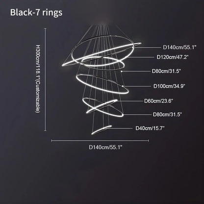 Eloer Large Tiered Ring Foyer Chandelier