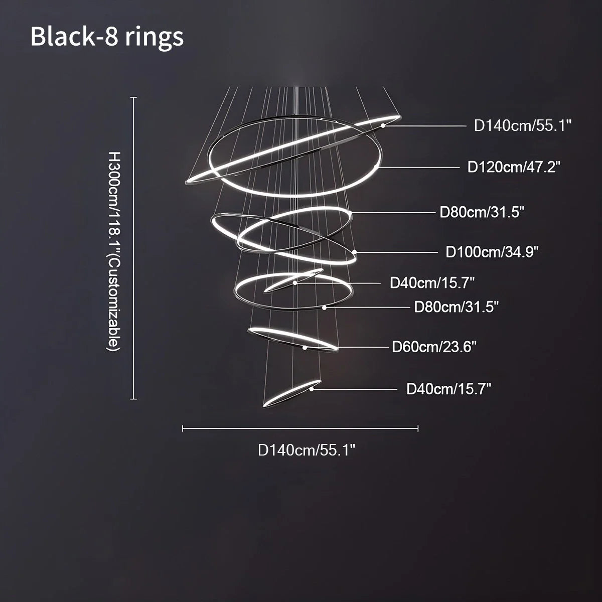 Eloer Large Tiered Ring Foyer Chandelier