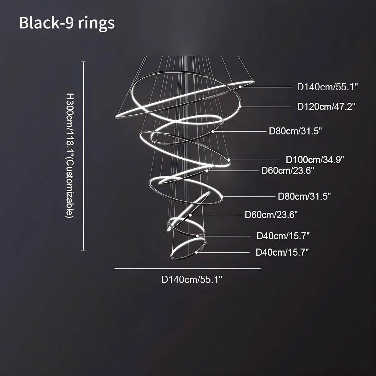 Eloer Large Tiered Ring Foyer Chandelier