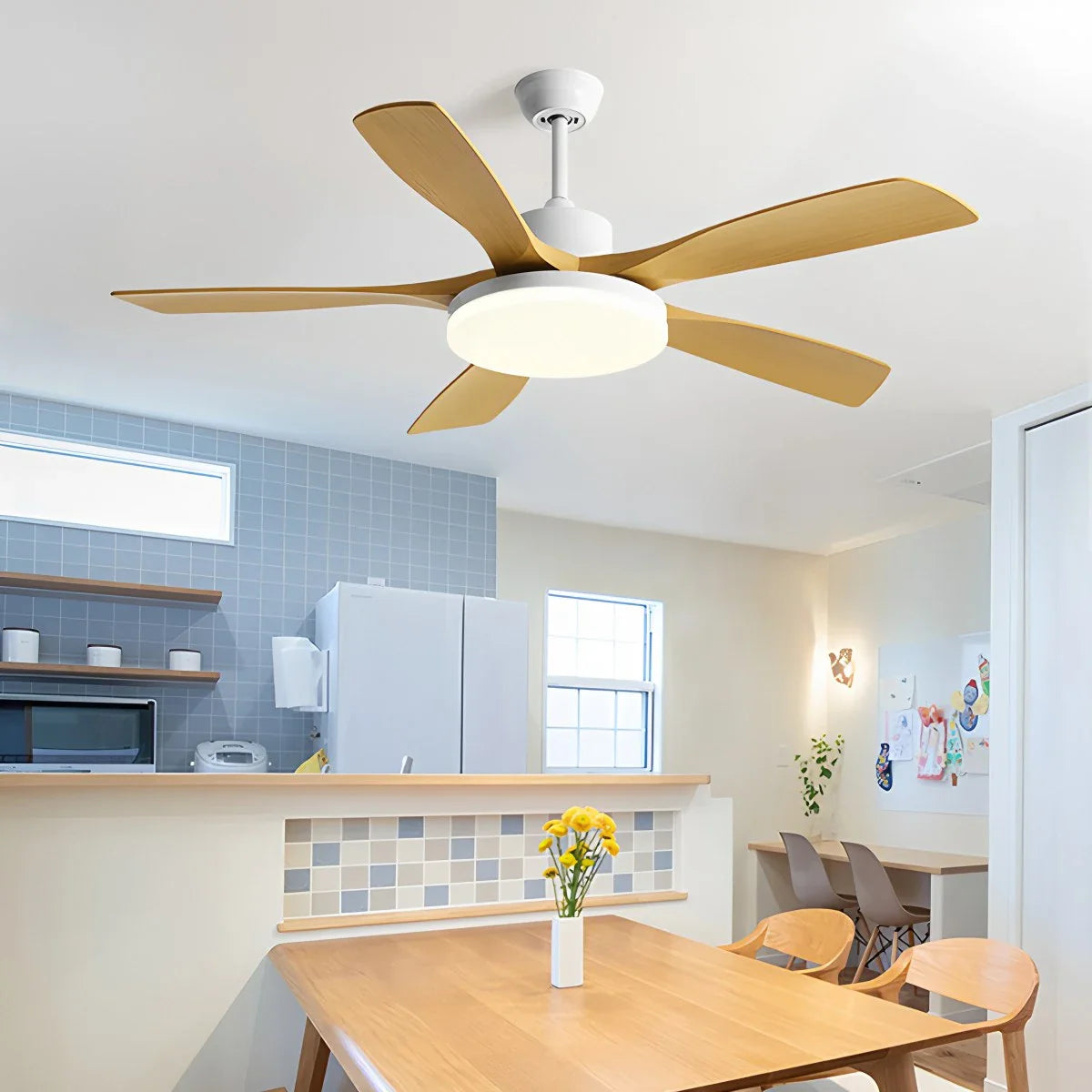 Eloer Living Room 6-Leaf Ceiling Fan Light