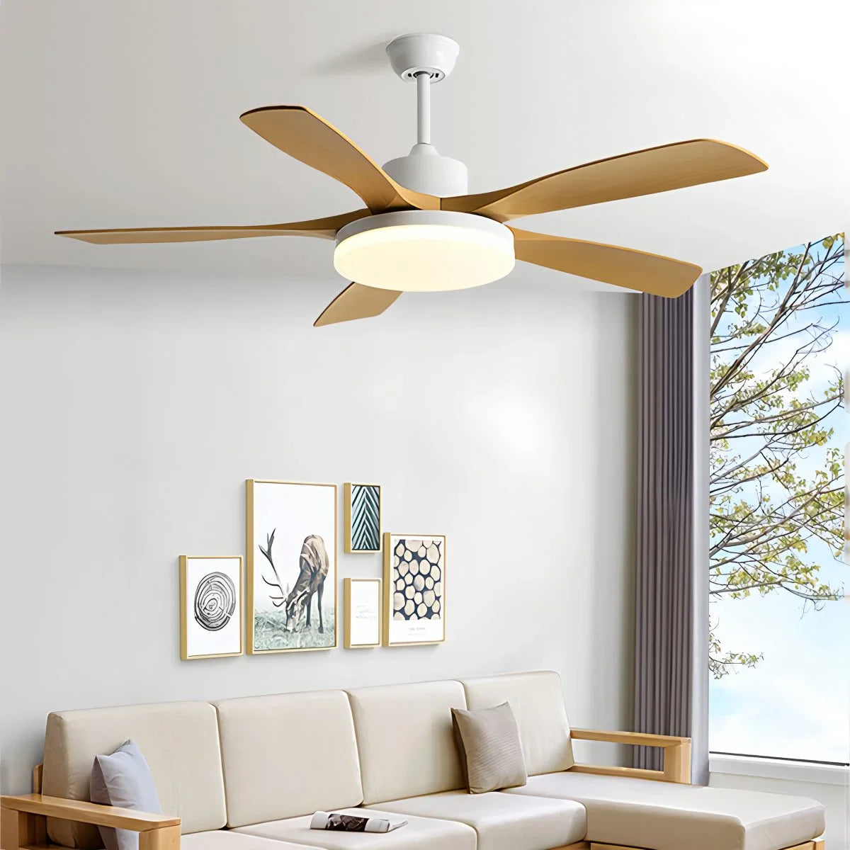 Eloer Living Room 6-Leaf Ceiling Fan Light