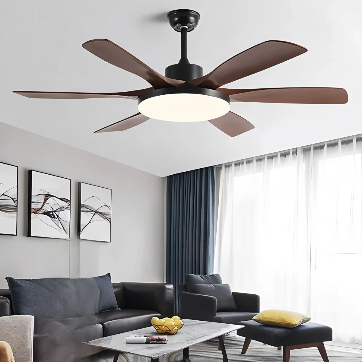 Eloer Living Room 6-Leaf Ceiling Fan Light