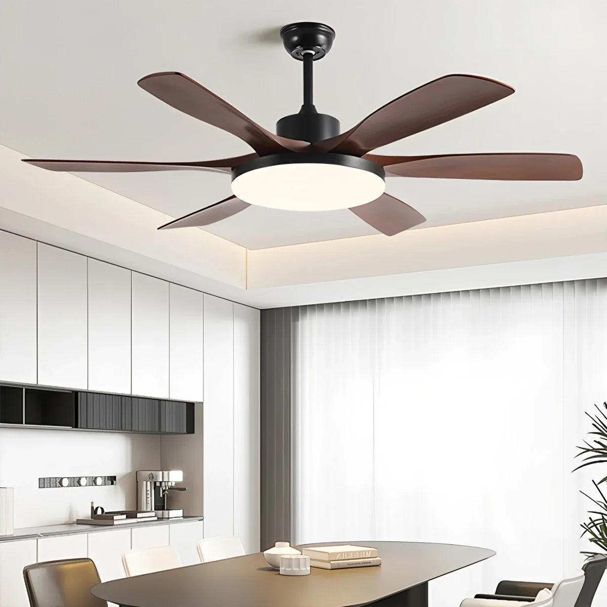 Eloer Living Room 6-Leaf Ceiling Fan Light