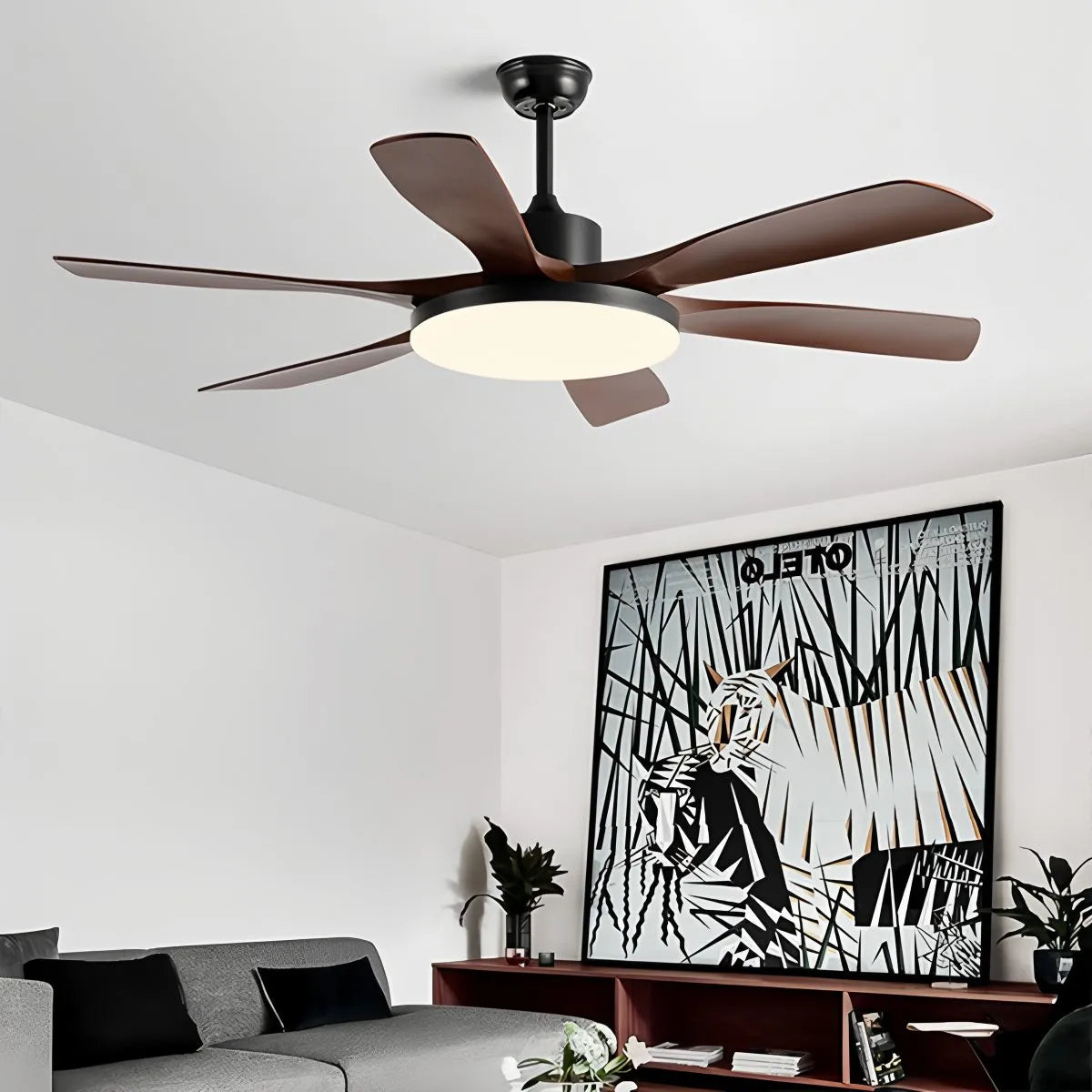 Eloer Living Room 6-Leaf Ceiling Fan Light