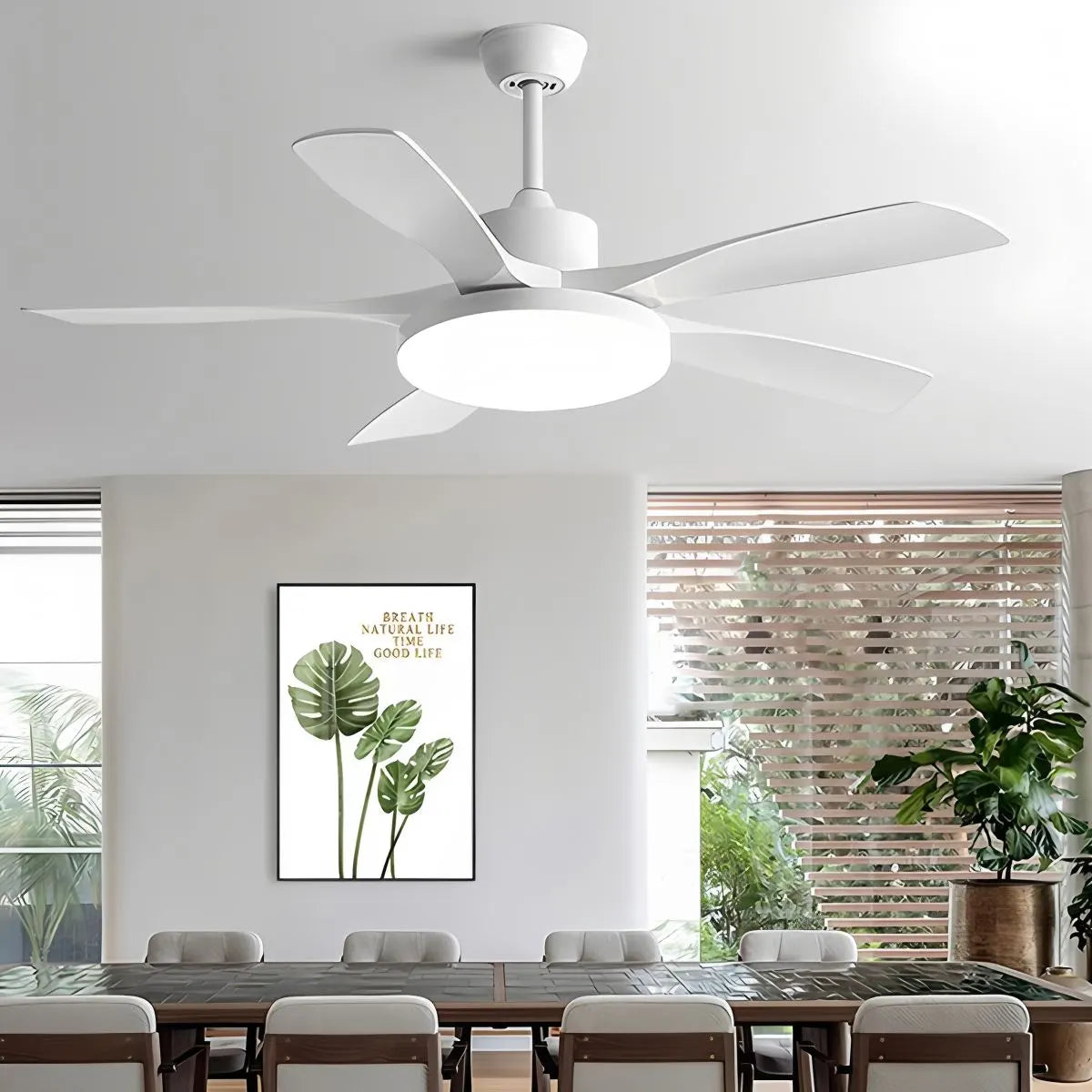 Eloer Living Room 6-Leaf Ceiling Fan Light