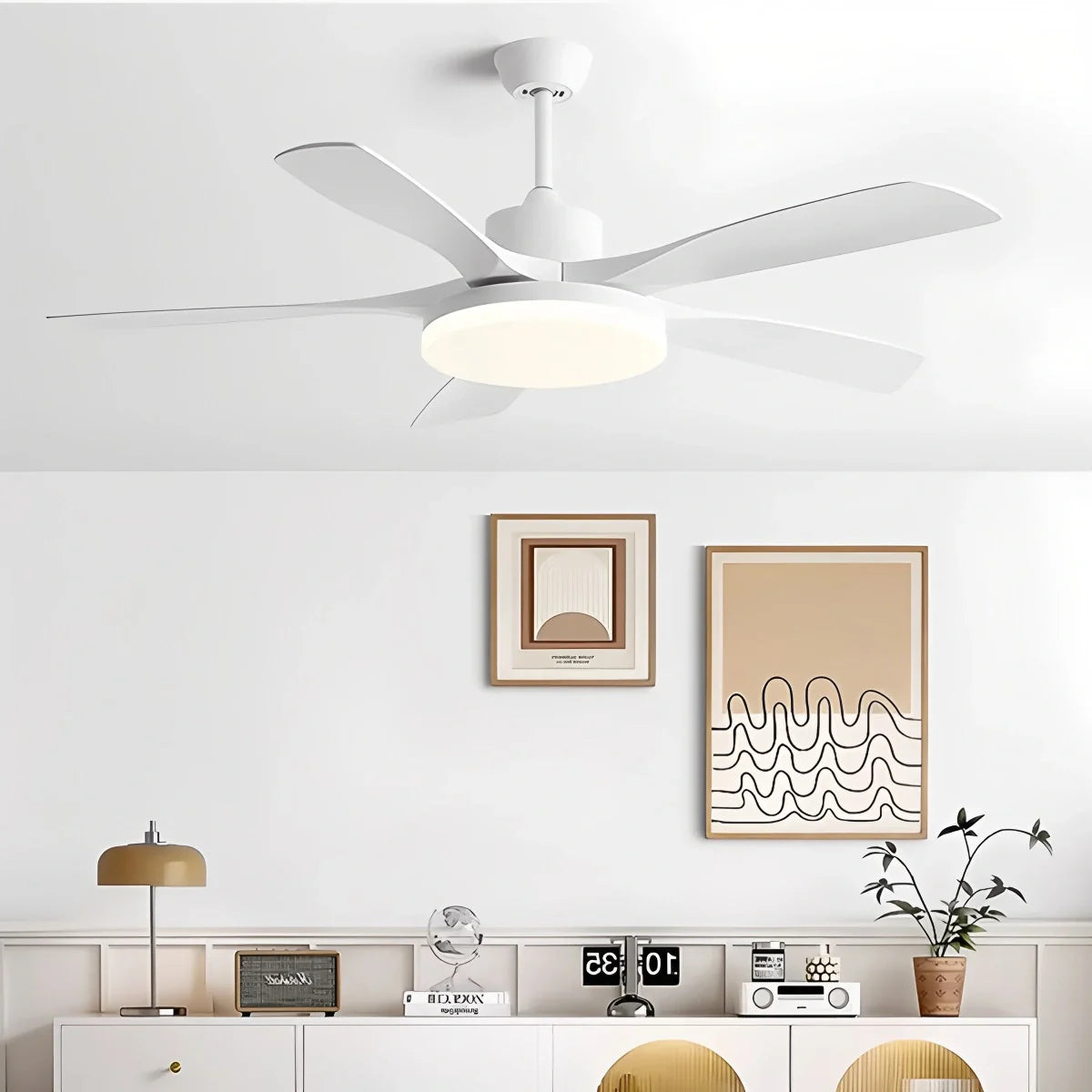 Eloer Living Room 6-Leaf Ceiling Fan Light