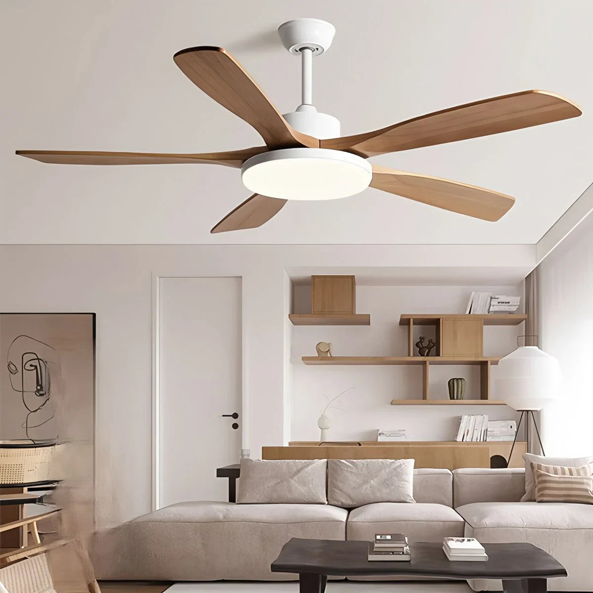 Eloer Minimalist Ceiling Fan with Light for Living Room