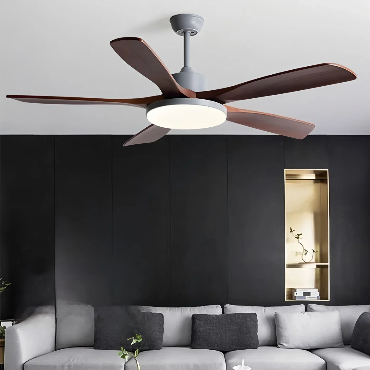 Eloer Minimalist Ceiling Fan with Light for Living Room