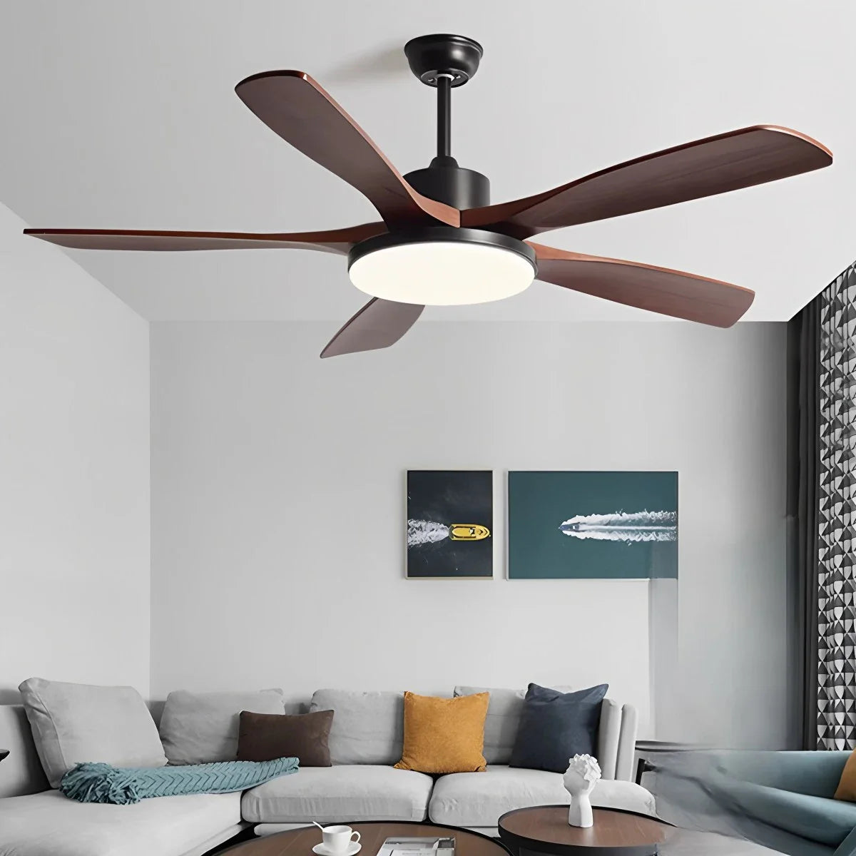 Eloer Minimalist Ceiling Fan with Light for Living Room