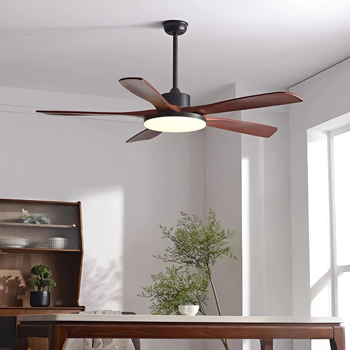 Eloer Minimalist Ceiling Fan with Light for Living Room