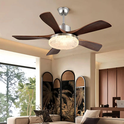 Eloer Vintage Luxury Solid Wood Ceiling Fan Light