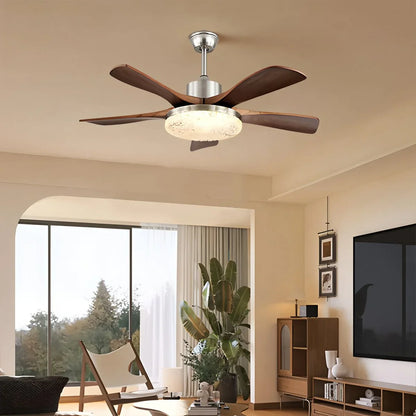 Eloer Vintage Luxury Solid Wood Ceiling Fan Light