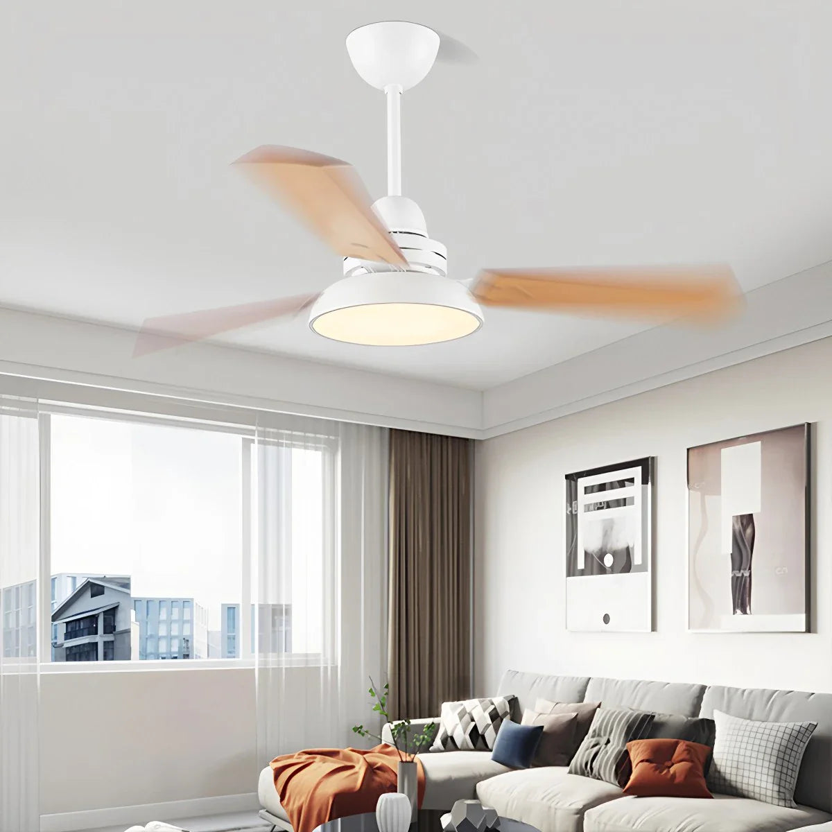 Eloer Modern Minimalist Three Leaf Ceiling Fan Light