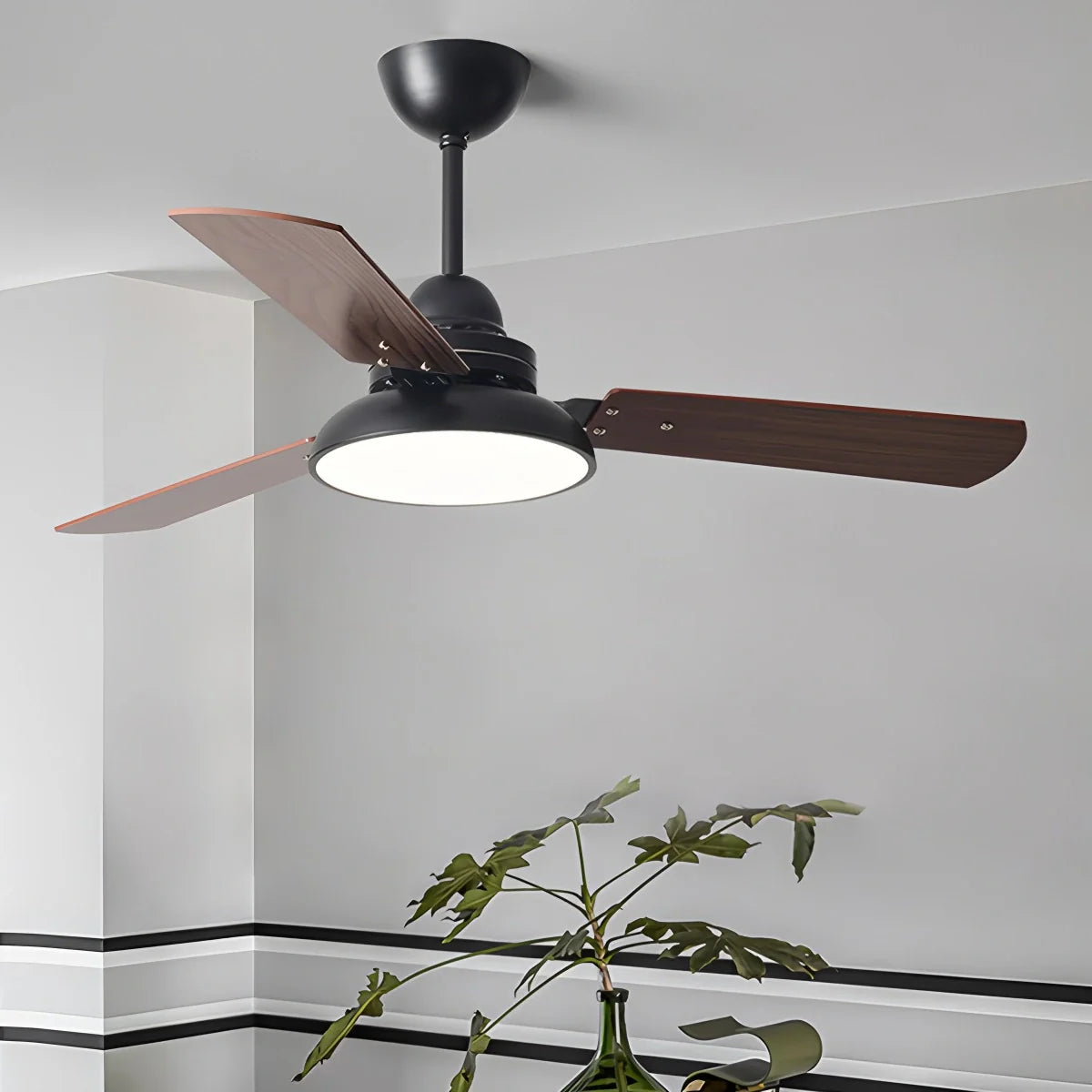 Eloer Modern Minimalist Three Leaf Ceiling Fan Light