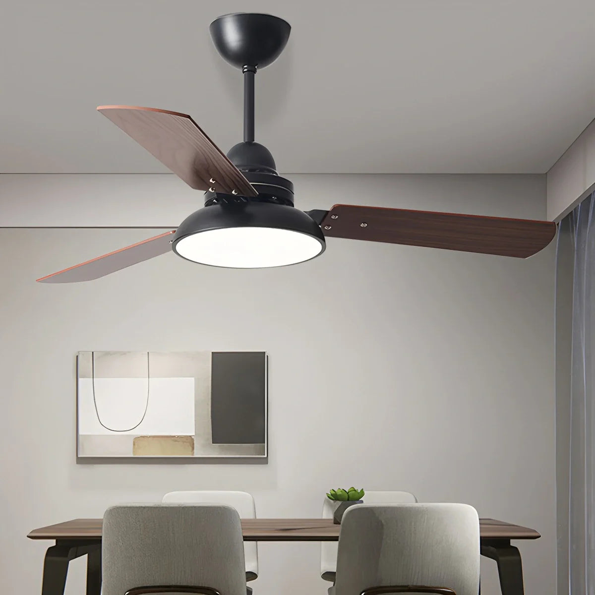 Eloer Modern Minimalist Three Leaf Ceiling Fan Light