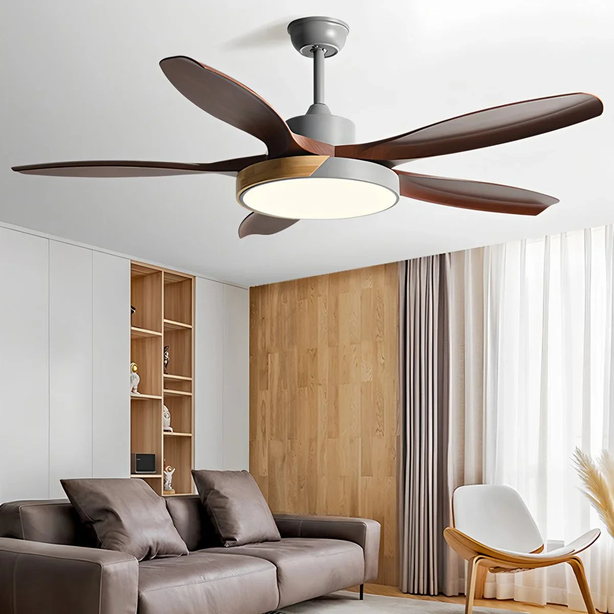 Luvori Nordic Living Room Ceiling Fan with Light