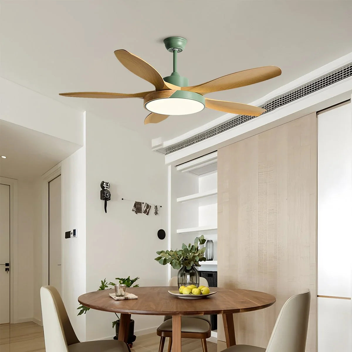 Luvori Nordic Living Room Ceiling Fan with Light