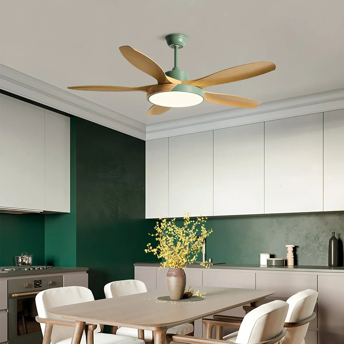 Luvori Nordic Living Room Ceiling Fan with Light