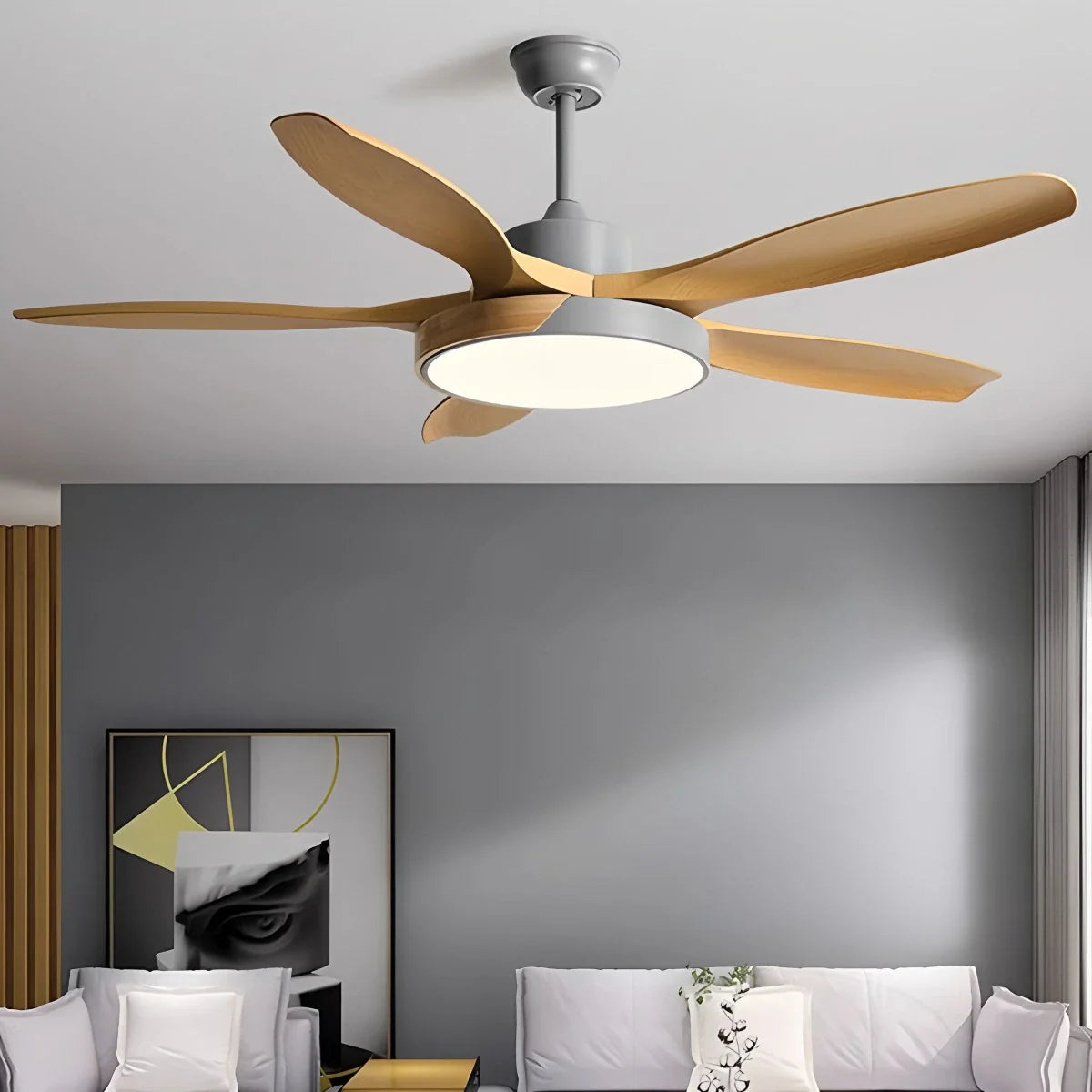 Luvori Nordic Living Room Ceiling Fan with Light