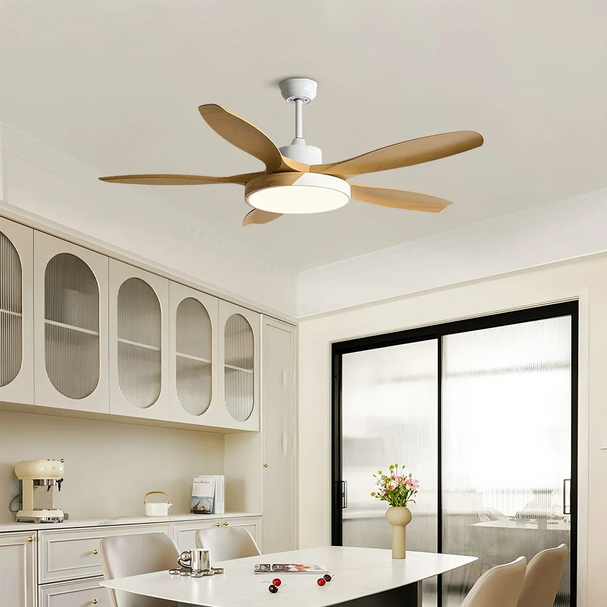 Luvori Nordic Living Room Ceiling Fan with Light