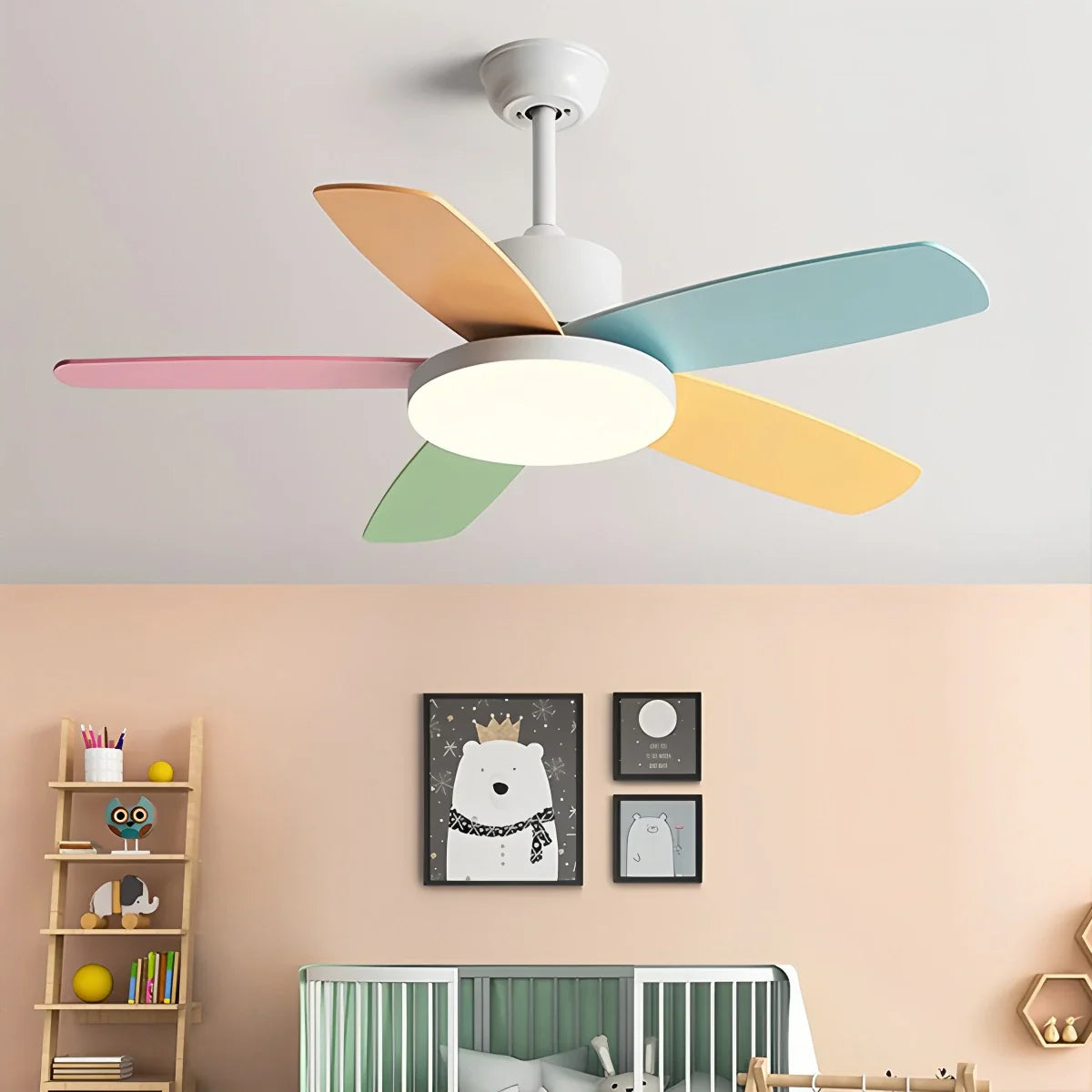 Luvori Nordic Colorful Leaf Ceiling Fan Light