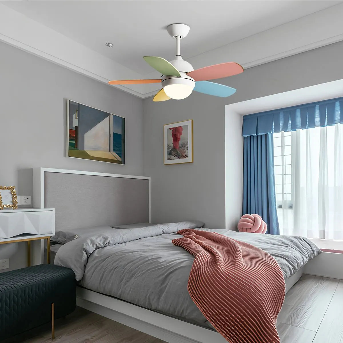 Luvori Nordic Colorful Leaf Ceiling Fan Light