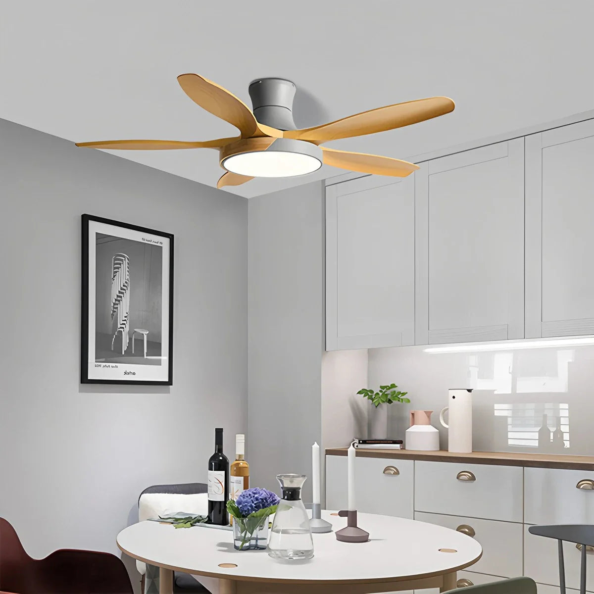 Luvori Nordic 5-Blade LED Ceiling Fan Light