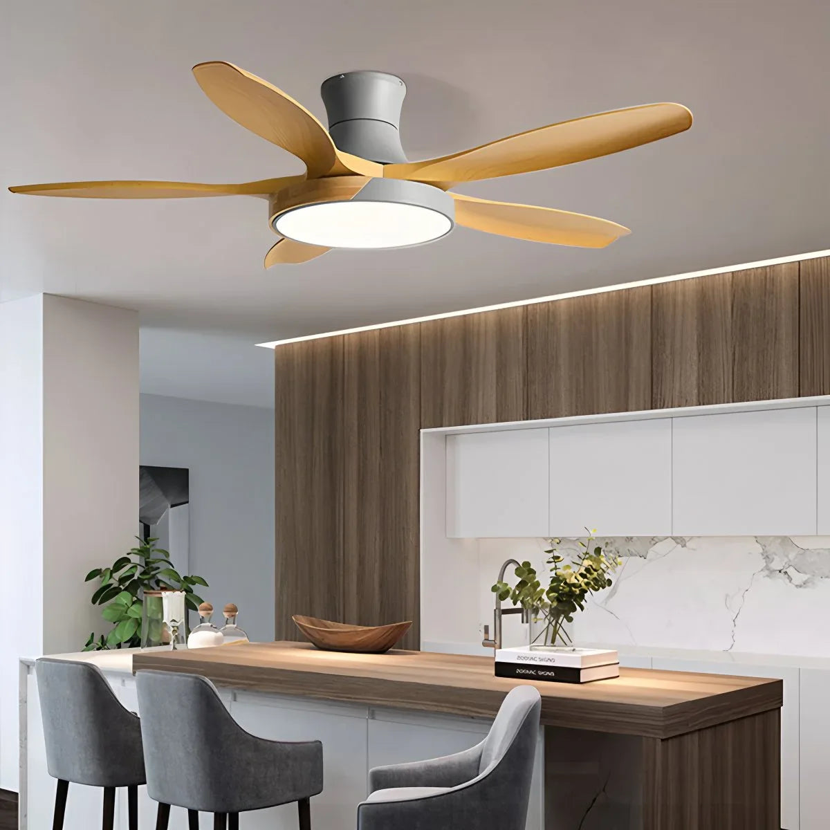 Luvori Nordic 5-Blade LED Ceiling Fan Light