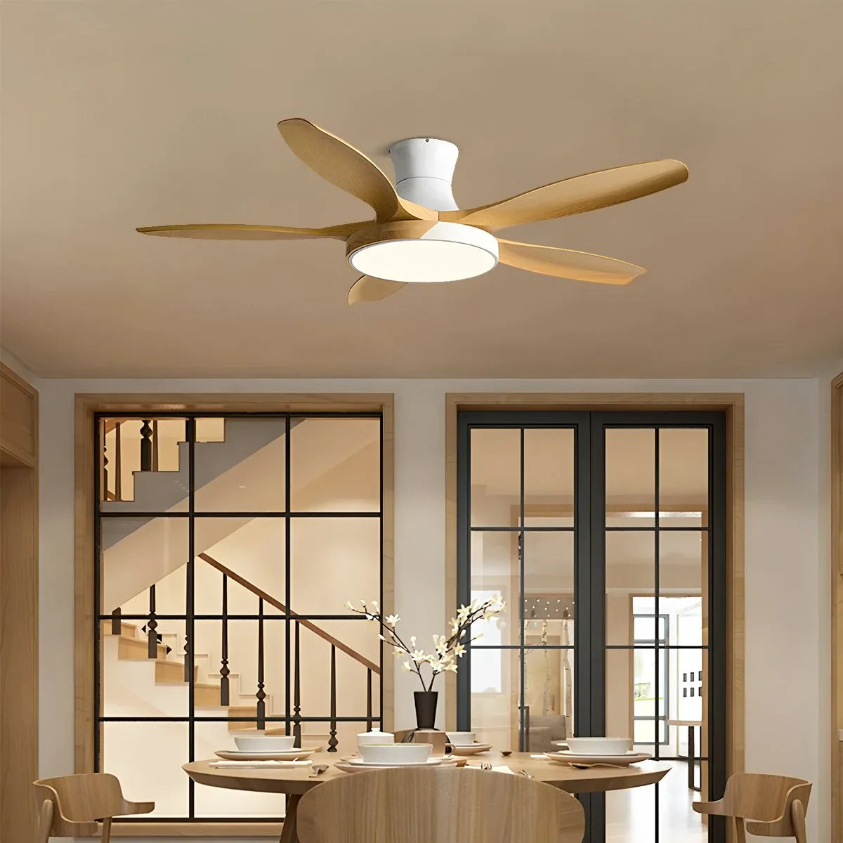 Luvori Nordic 5-Blade LED Ceiling Fan Light