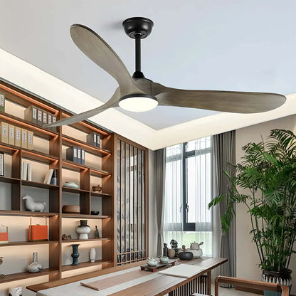 Eloer Nordic Solid Wood Ceiling Fan with Light
