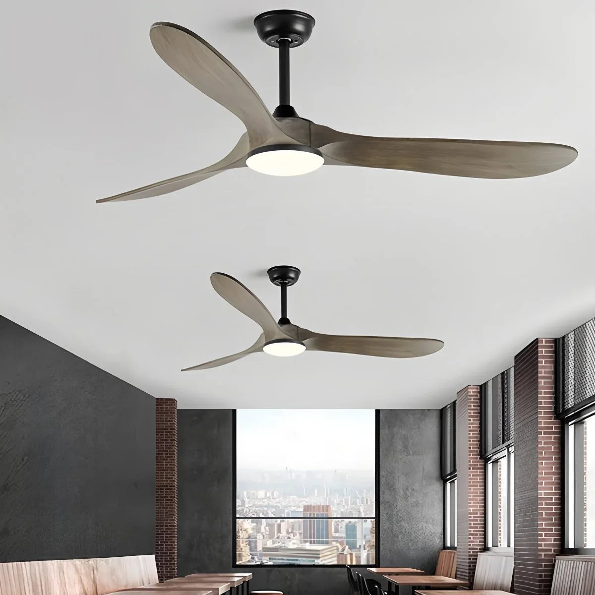 Eloer Nordic Solid Wood Ceiling Fan with Light