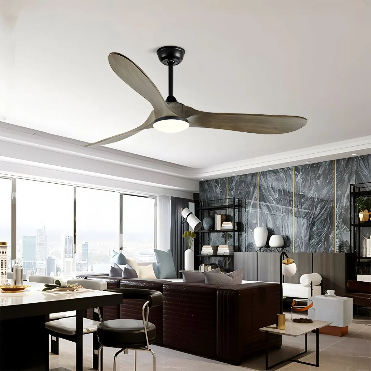 Eloer Nordic Solid Wood Ceiling Fan with Light