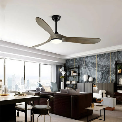 Eloer Nordic Solid Wood Ceiling Fan with Light