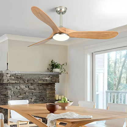 Eloer Nordic Solid Wood Ceiling Fan with Light