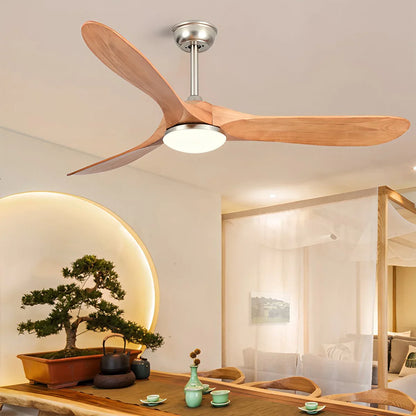 Eloer Nordic Solid Wood Ceiling Fan with Light
